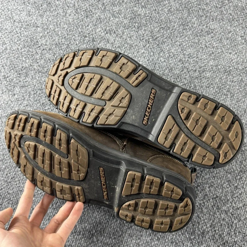 Skechers Relaxed Fit Shoes Mens Size 12 Brown Leather Lace Up Casual SN 64260